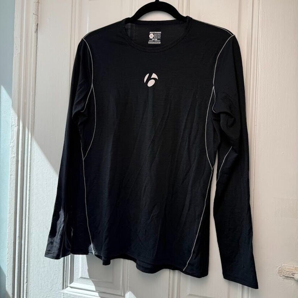 Bontrager Profila Cycling T-Shirt Womens XL Black Fitted Long Sleeve Crew Neck